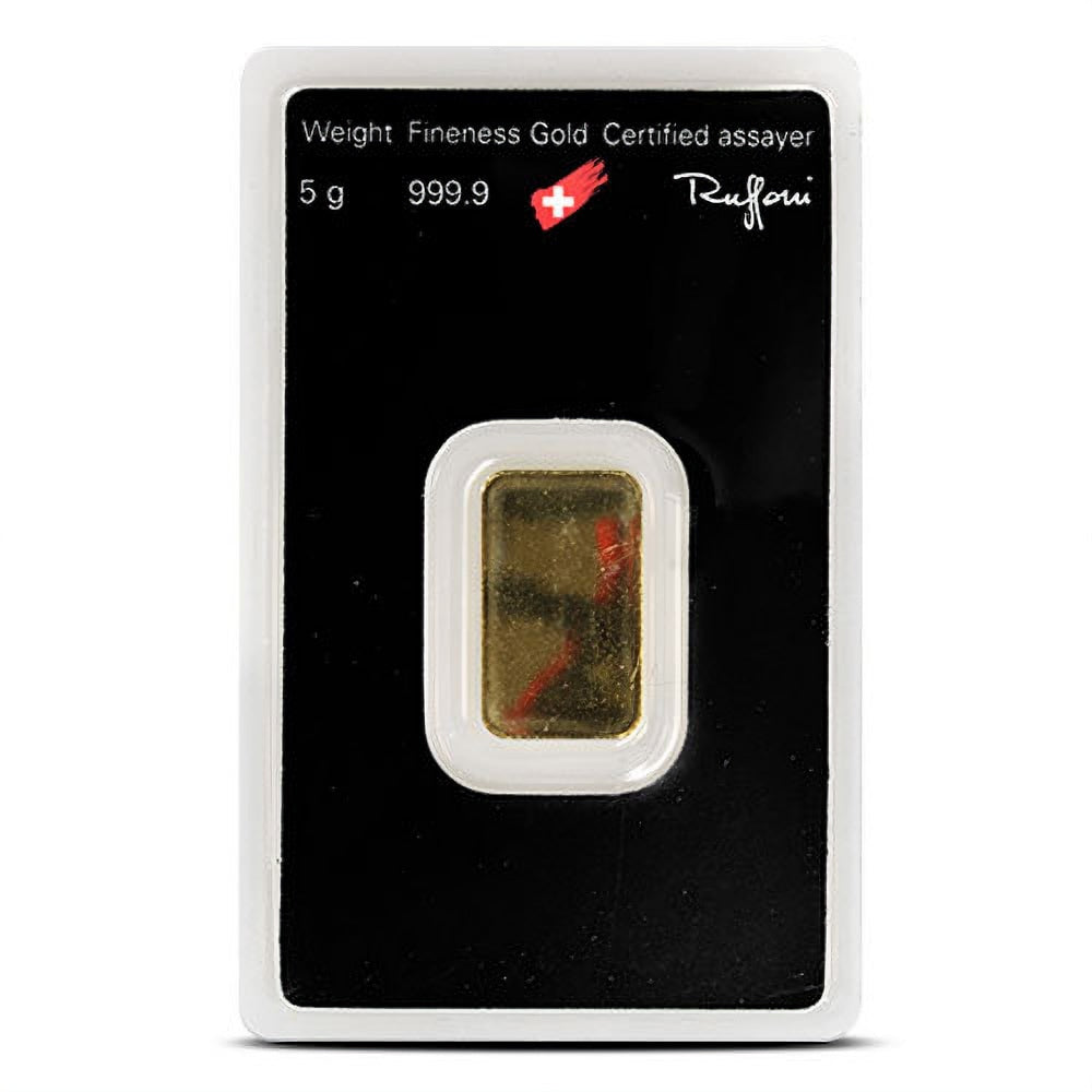 5 Gram Argor Heraeus Gold Bar (New in Assay)