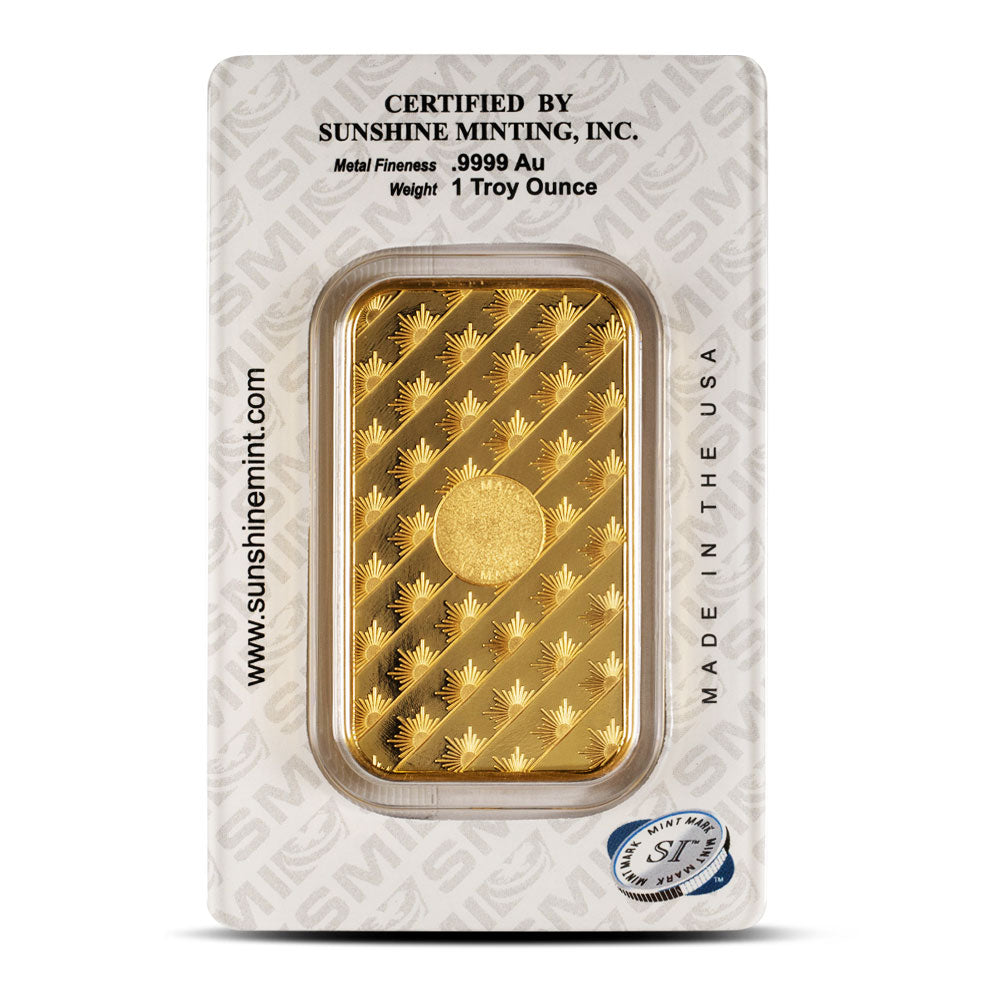 1 oz Sunshine Gold Bar (New w/ Assay, MintMark SI) 3/7/2025 PRESALE